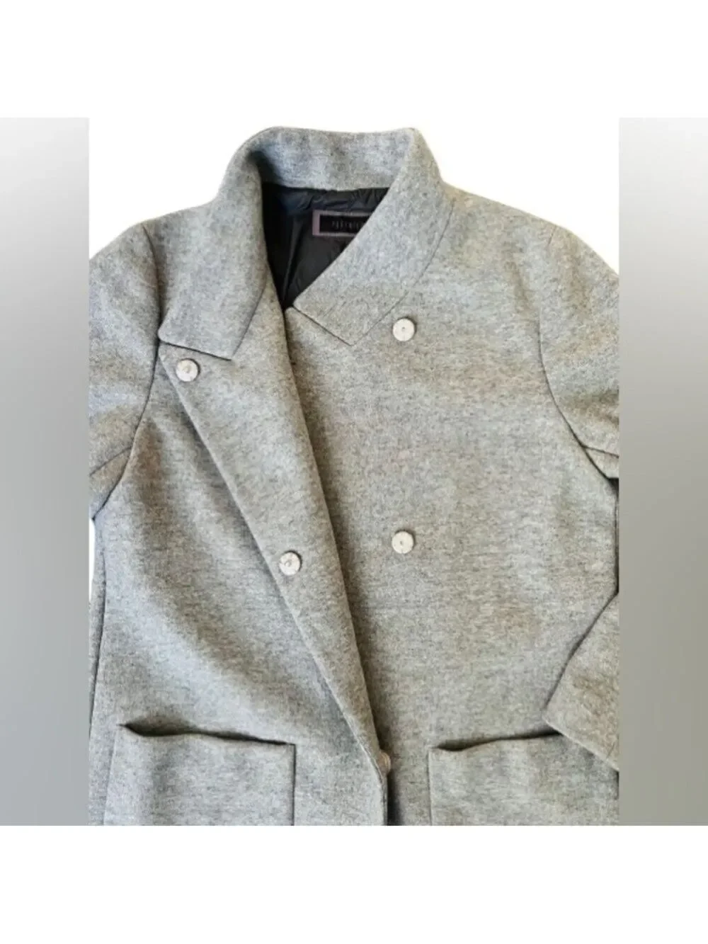 Peserico Cashmere and Wool Taupe Coat Size 46 XLarge US 10/12